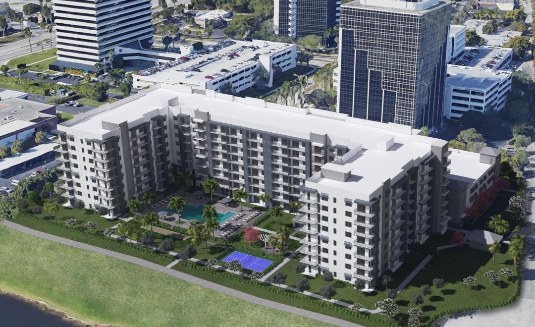 a high angle view of a building